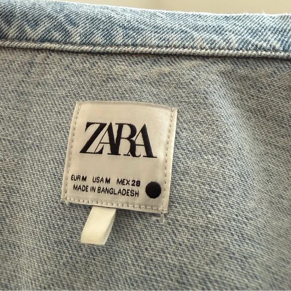 Zara Light Blue Denim Midi Dress - Picture 10 of 11